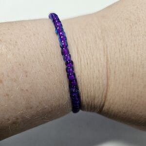 Handmade blue/pinkish/purple wrap around bracelet